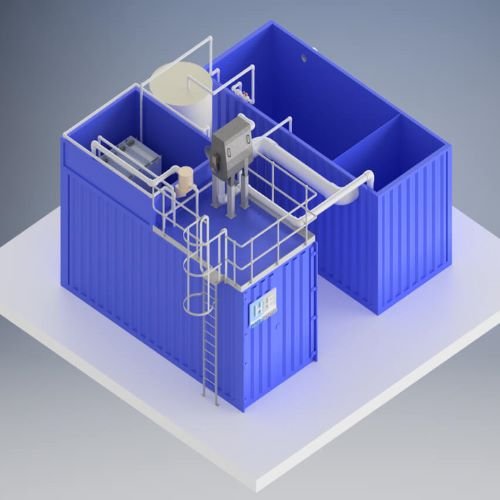 Figure 1 Containerized wastewater treatment plant.