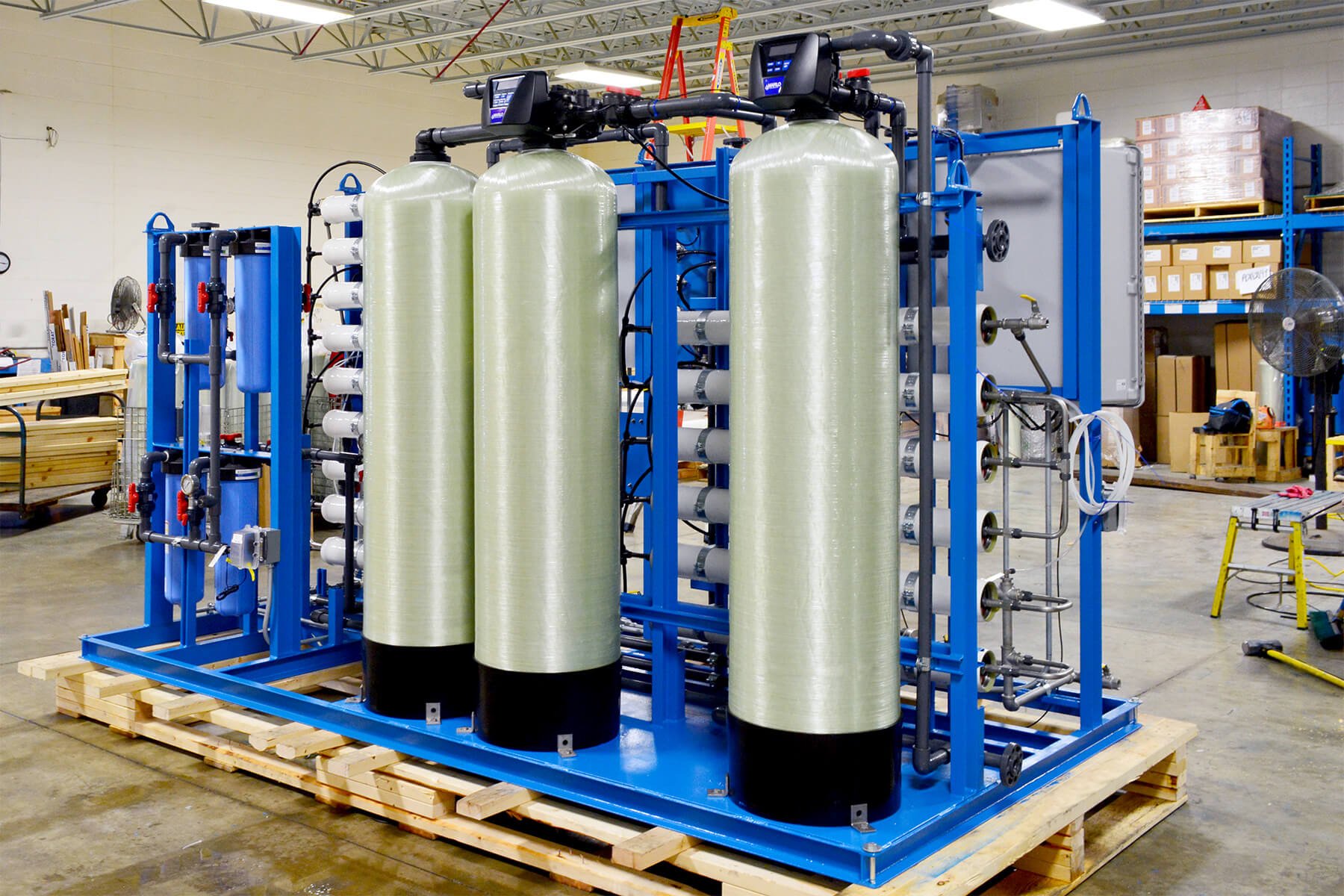 Figure 9 High-capacity reverse osmosis skid.