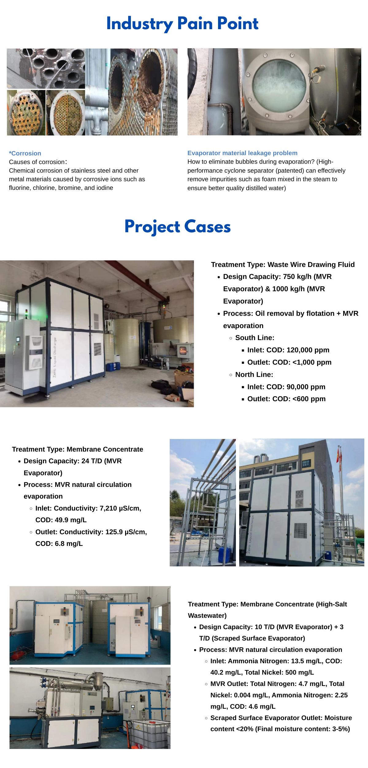 Screw MVR Evaporator Project Case Stuies