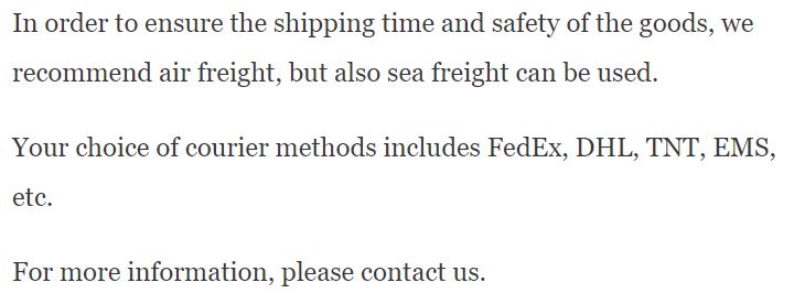 shipping