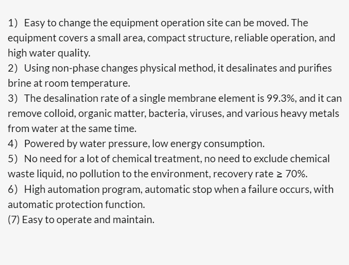 NEWate ro plant advantages